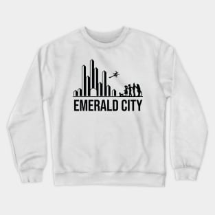 The Wizard of Oz Characters Emerald City Skyline Silouettes Crewneck Sweatshirt